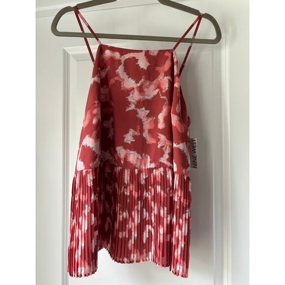 Nine West Pink and Orange Watercolor Flowy Tank Boho Vibes NWT Size M - Picture 1 of 4